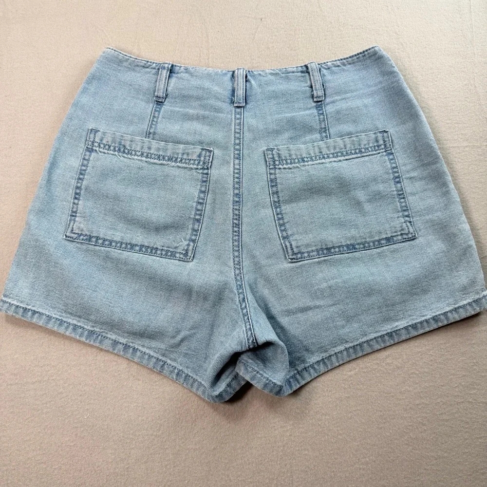 Women's Light Blue High Rise Midi Denim Shorts Sz 8/29 90s Style Classic Boho